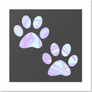 Pastel Paw Prints Posters and Art